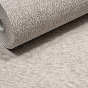 Plain Grey Beige Mix Wallpaper Textured Thick Slightly Imperfect Heavy Weight Vinyl