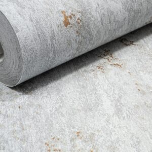 Plain Grey Bronze Metallic Wallpaper Thick Textured Slightly Imperfect Vinyl