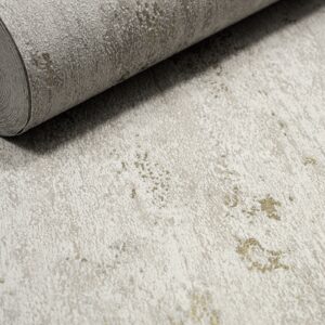 Plain Grey Gold Metallic Shimmer Wallpaper Concrete Effect Slightly Imperfect Vinyl