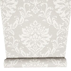 Grey Damask Floral Wallpaper Textured Thick Slightly Imperfect Vinyl