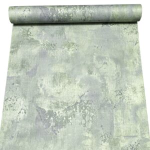 Green Concrete Effect Wallpaper Textured Metallic Slightly Imperfect Vinyl