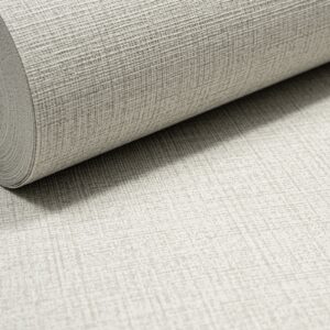 Plain Grey Linen Effect Wallpaper Textured Slightly Imperfect Vinyl