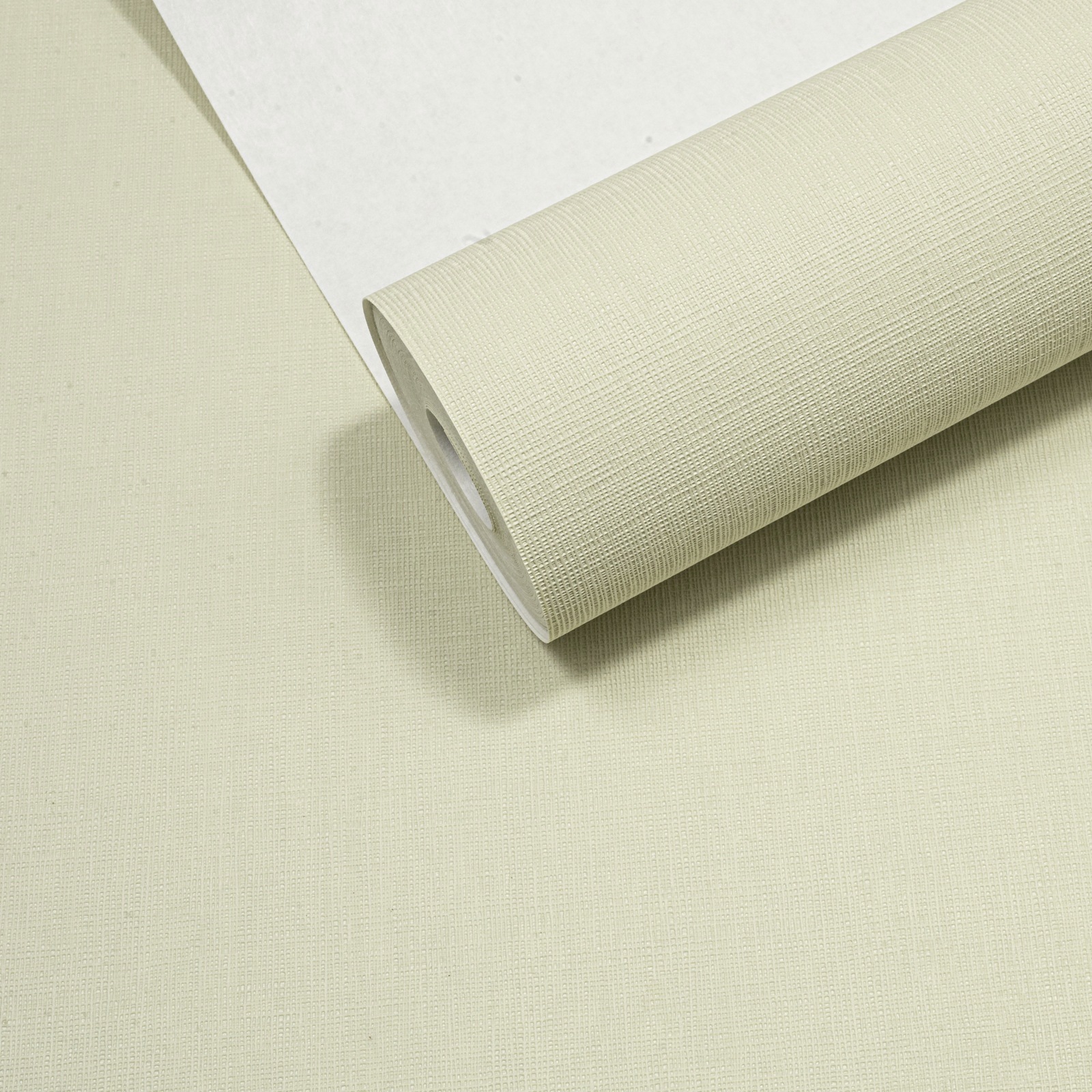 Plain Pale Yellow Linen Effect Wallpaper Textured Slightly Imperfect Vinyl - Image 7