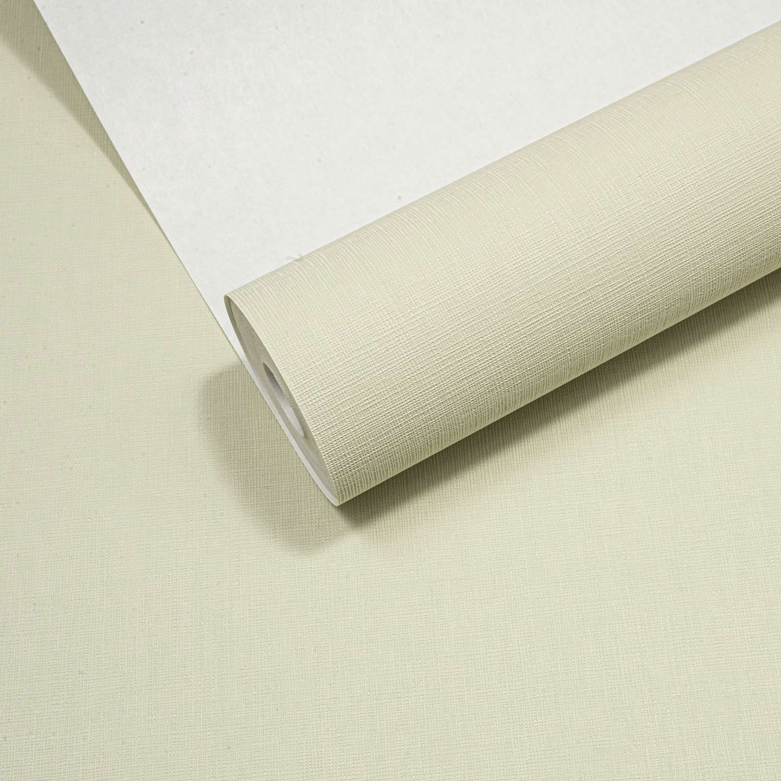 Plain Pale Yellow Linen Effect Wallpaper Textured Slightly Imperfect Vinyl - Image 5