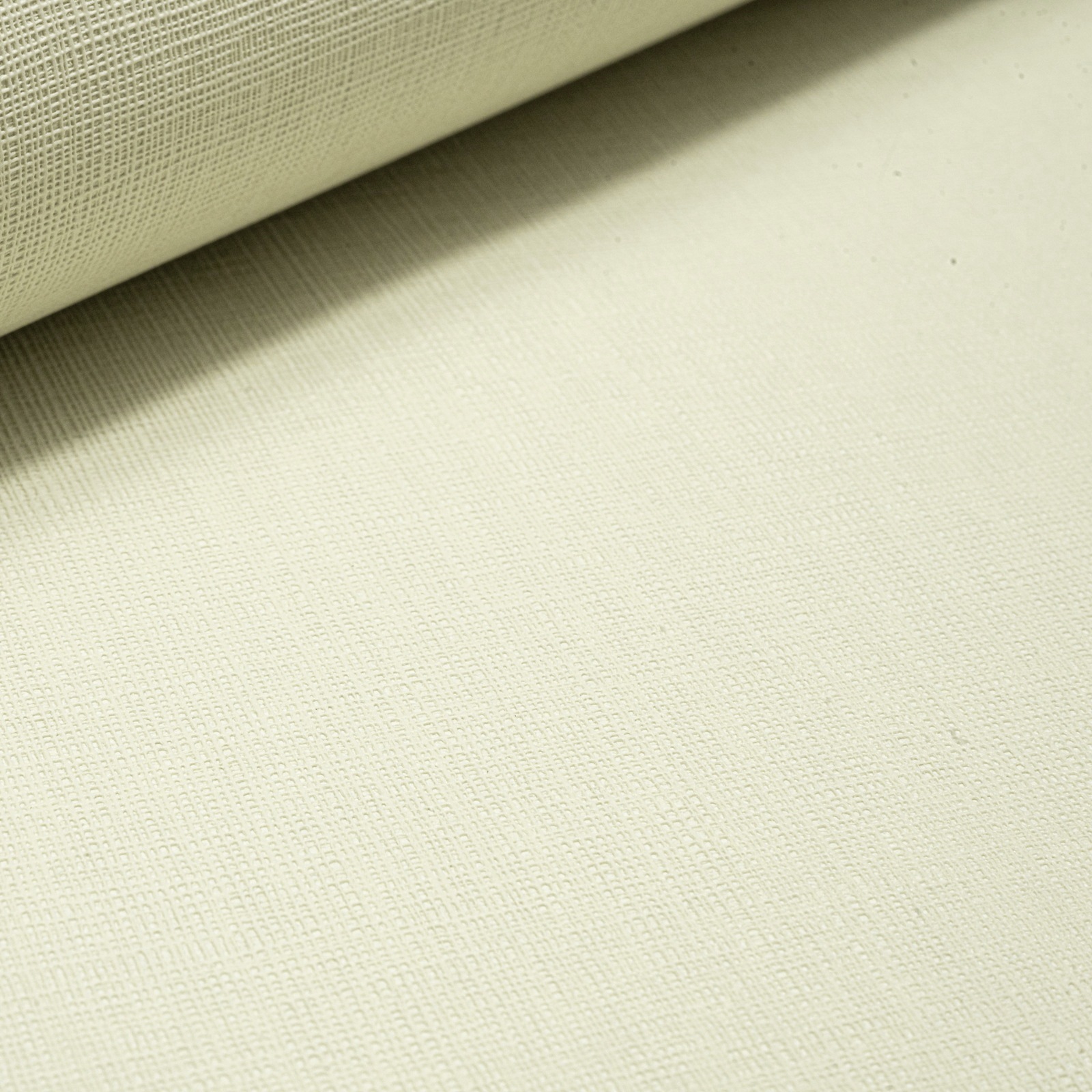 Plain Pale Yellow Linen Effect Wallpaper Textured Slightly Imperfect Vinyl - Image 3