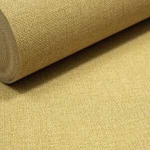 Plain Mustard Linen Effect Wallpaper Slightly Imperfect Textured Vinyl
