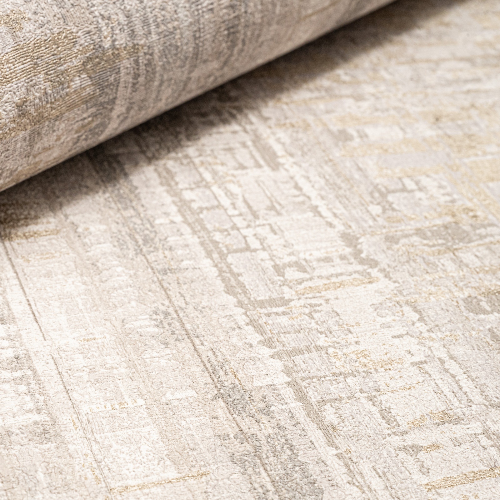 Plain Grey Gold Metallic Wallpaper Thick Textured Heavy Weight Slightly Imperfect Vinyl - Image 3