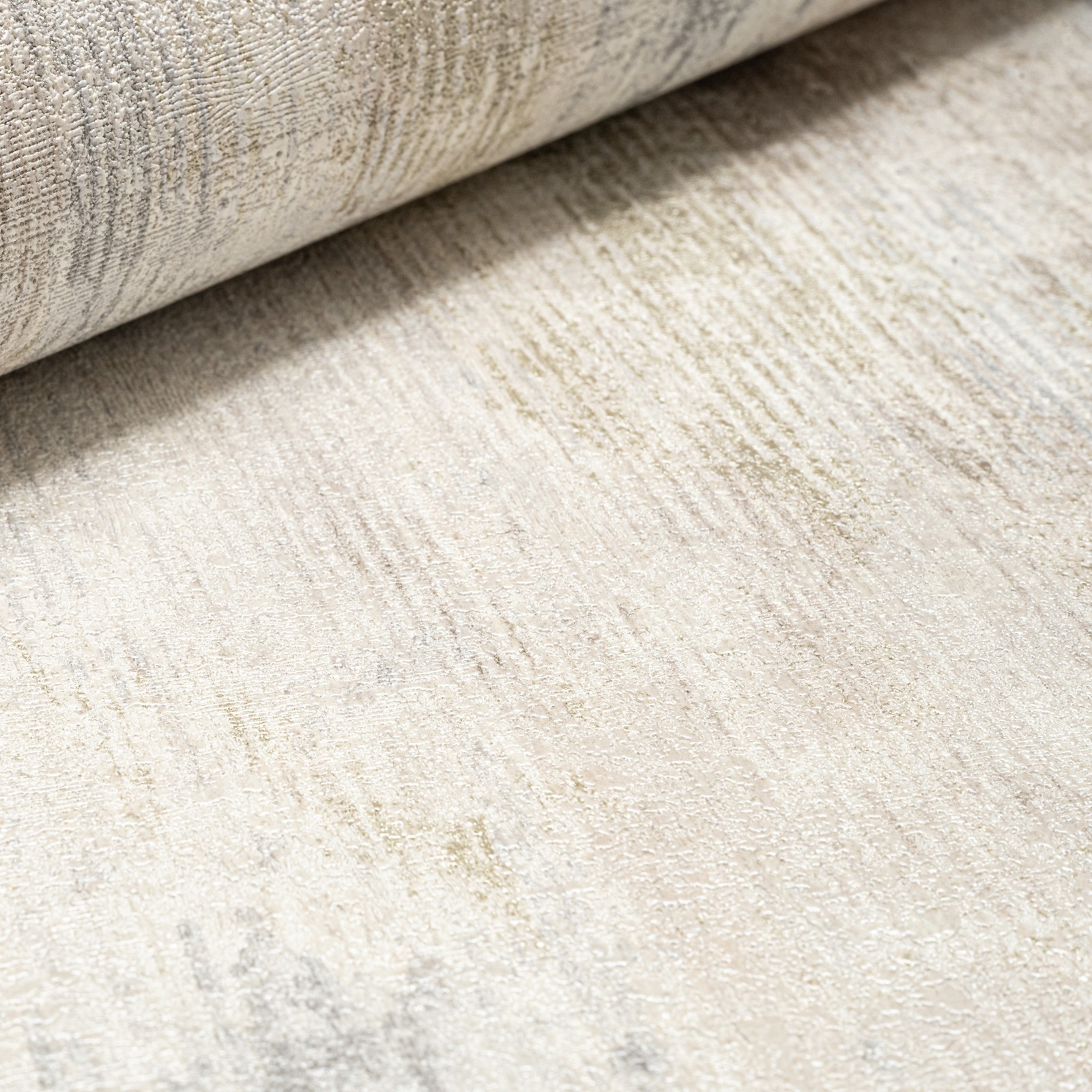 Off White Silver Concrete Effect Wallpaper Shimmer Thick Textured Slightly Imperfect Vinyl - Image 3