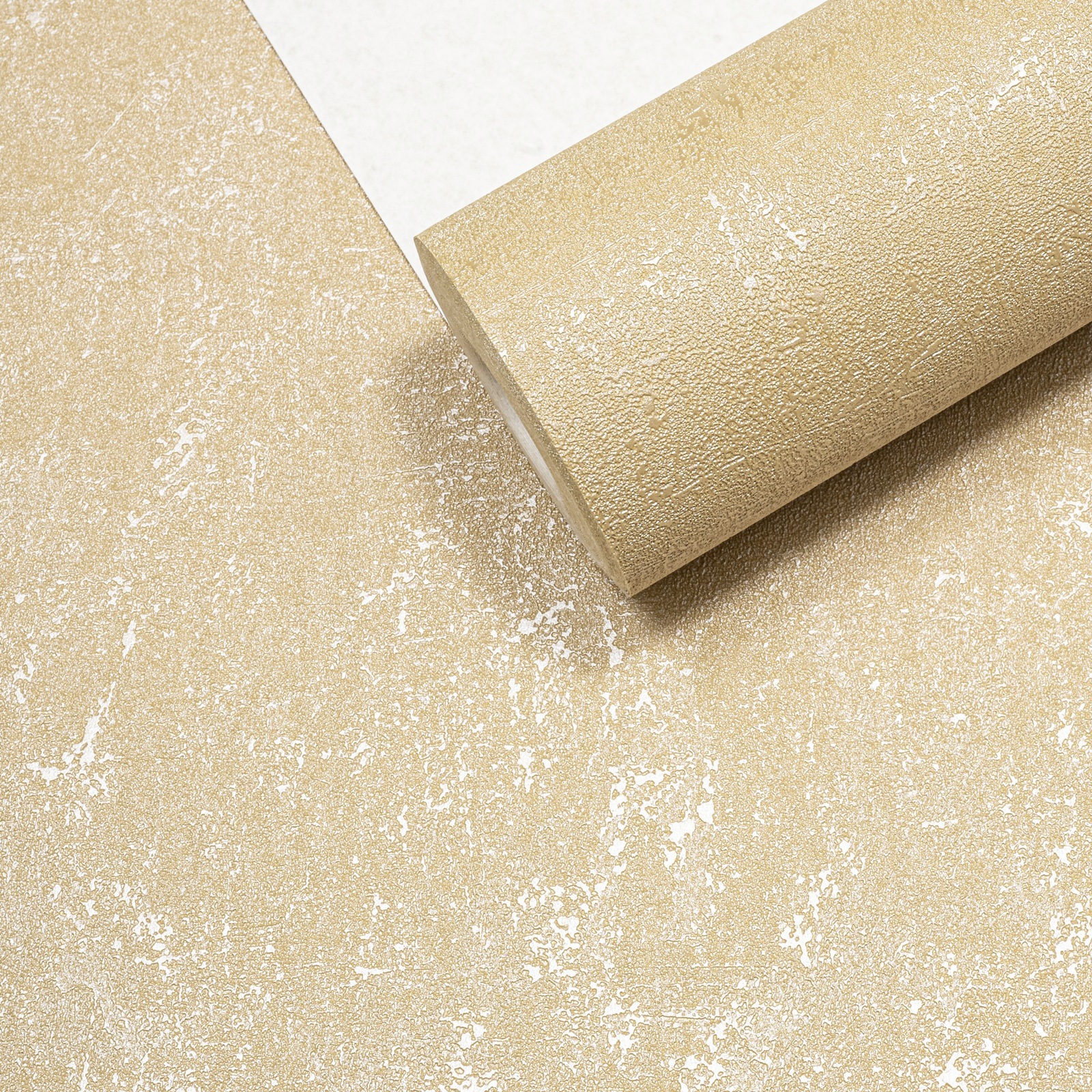 Plain Mustard Shimmer Wallpaper Textured Thick Slightly Imperfect Vinyl - Image 7