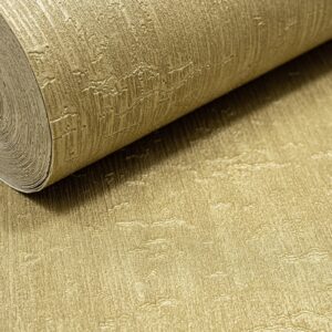 Plain Gold Metallic Shimmer Wallpaper Textured Thick Heavy Weight Slightly Imperfect Vinyl