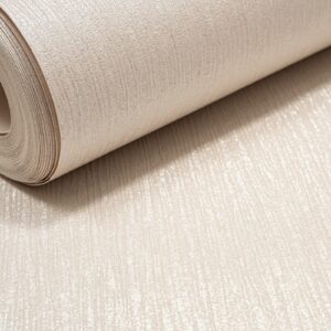 Plain Ivory Textured Wallpaper Shimmer Thick Vinyl Slightly Imperfect
