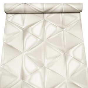 Grey Beige Mix Geometric Wallpaper Silver Metallic Shimmer Slightly Imperfect Vinyl