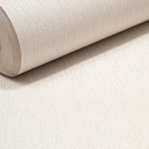 Plain Ivory Textured Wallpaper Shimmer Thick Vinyl Slightly Imperfect