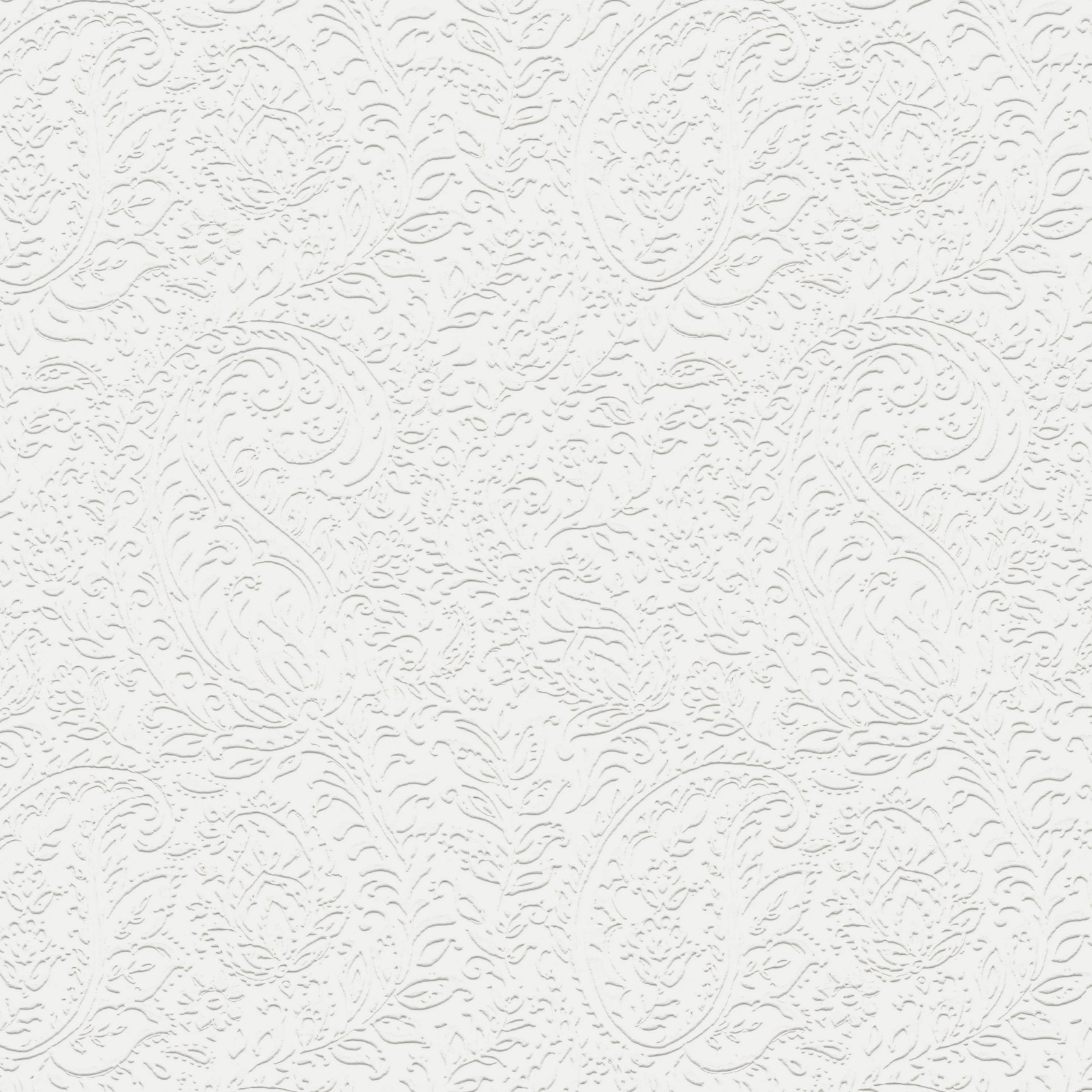 White Floral Paintable Wallpaper Thick Textured Vinyl - Image 5