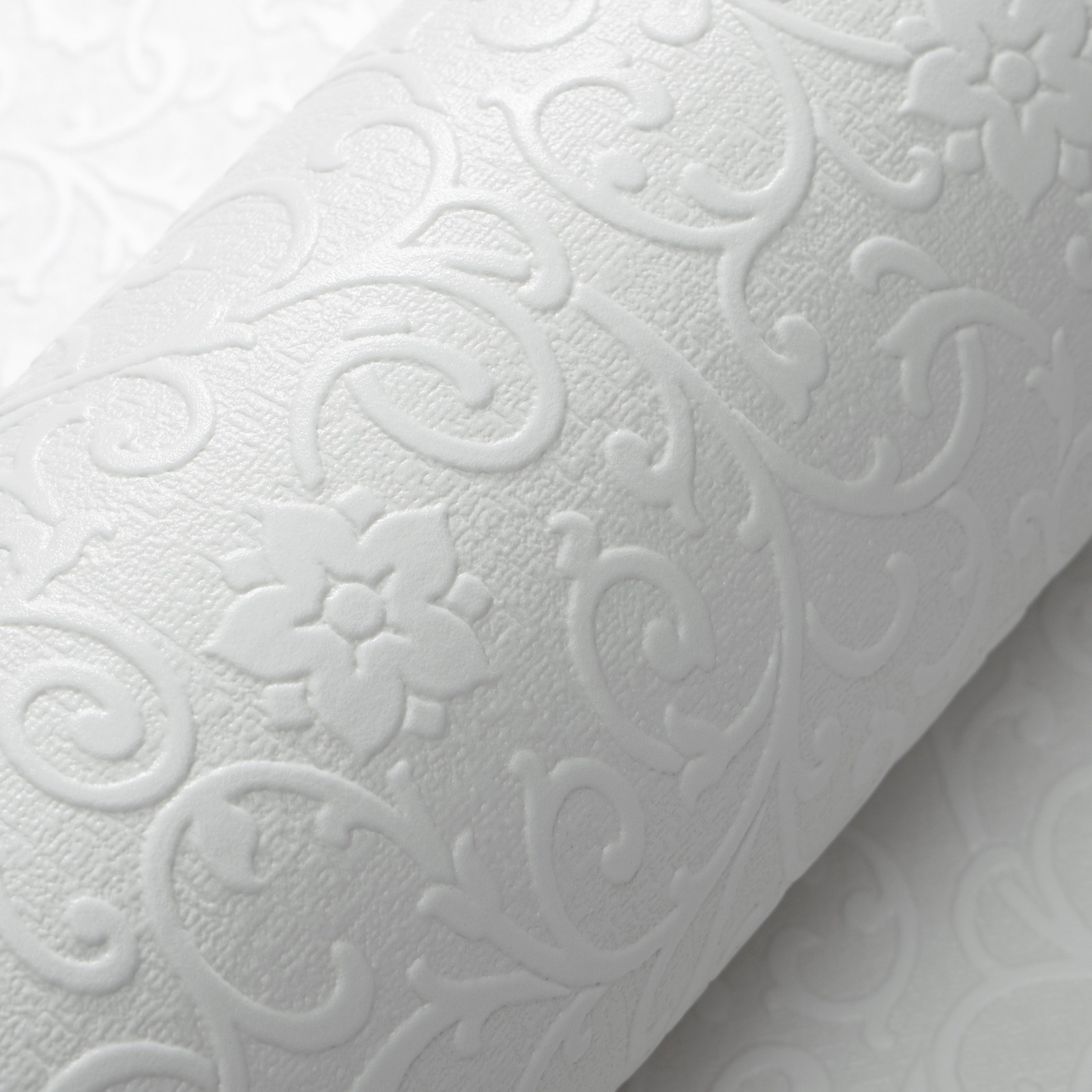 White Floral Paintable Wallpaper Thick Textured Vinyl - Image 7