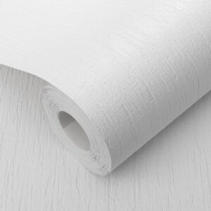 Plain White Paintable Wallpaper Thick Textured Vinyl