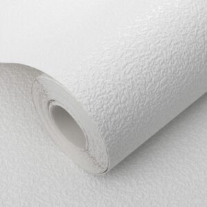 Plain White Paintable Wallpaper Thick Textured Vinyl