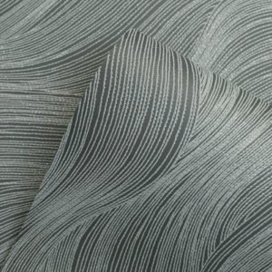Grey Slate Wavy Line Wallpaper Textured Silver Glitter Shimmer Blown Vinyl