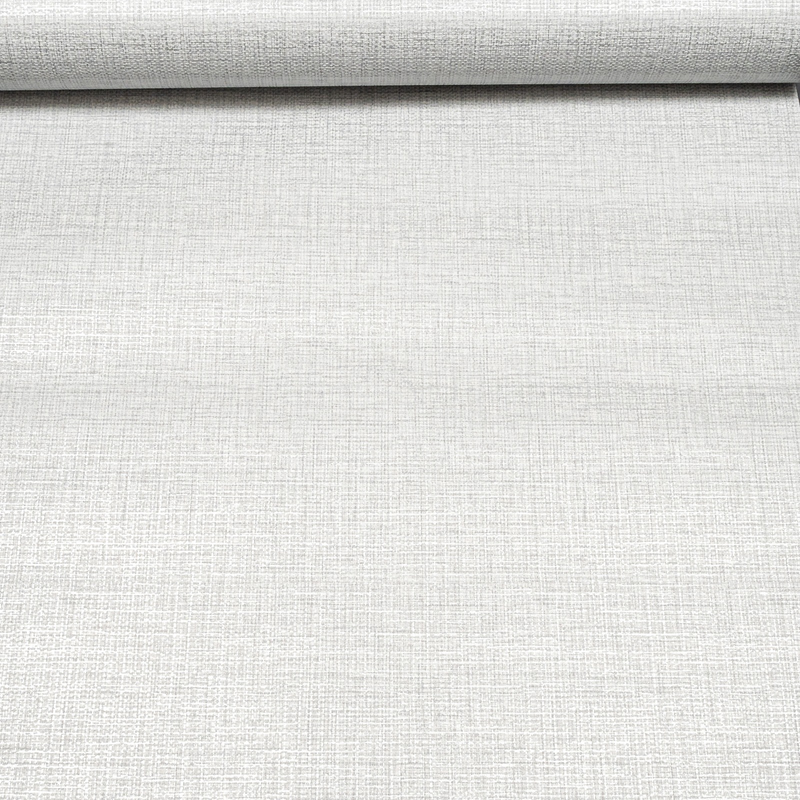 Plain Grey Linen Effect Wallpaper Metallic Shimmer Textured Free Match - Image 8