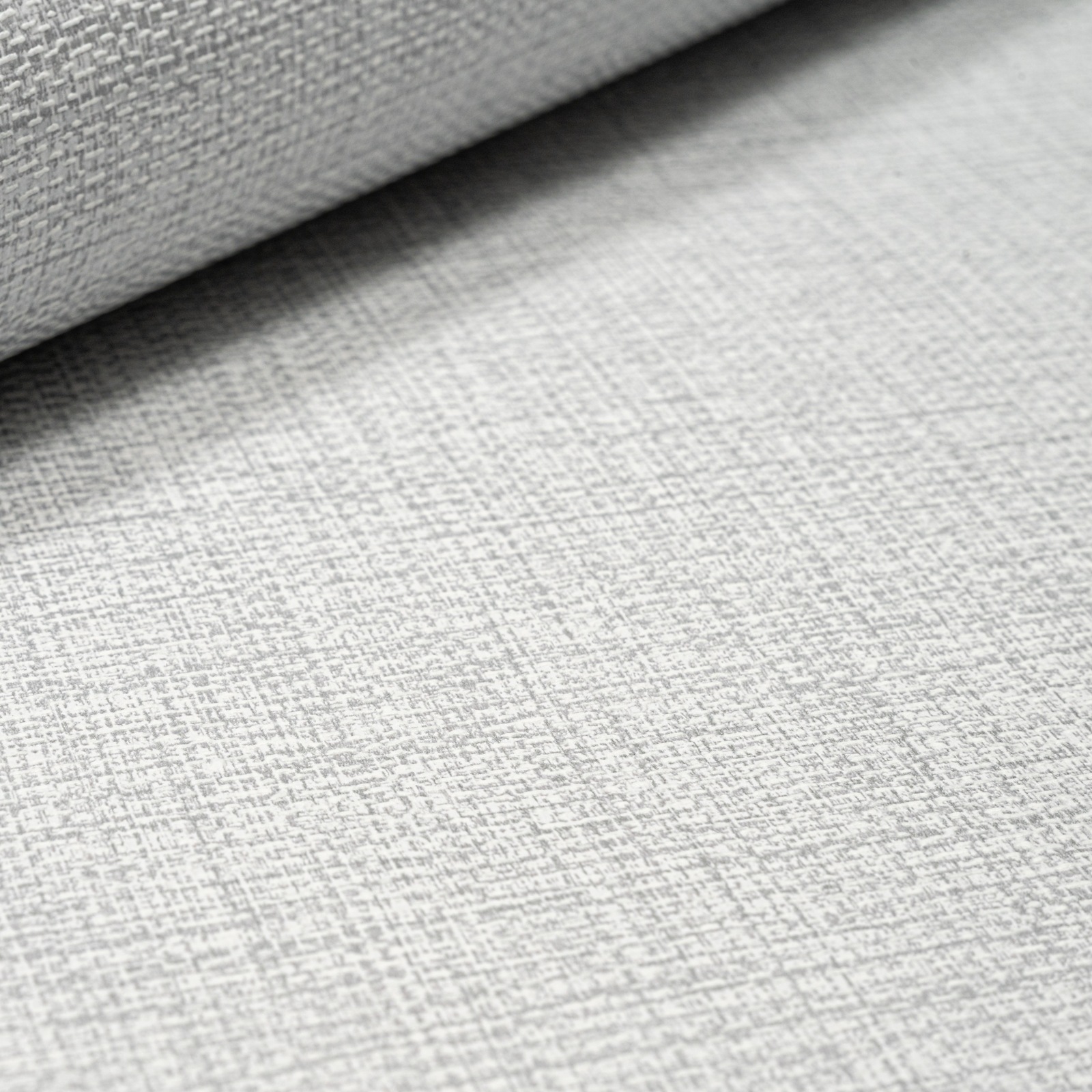 Plain Grey Linen Effect Wallpaper Metallic Shimmer Textured Free Match - Image 2