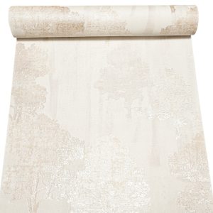 Cream Tree Silhouette Wallpaper Thick Heavyweight Vinyl Ivory Pearl Tones Shimmer Paste The Wall