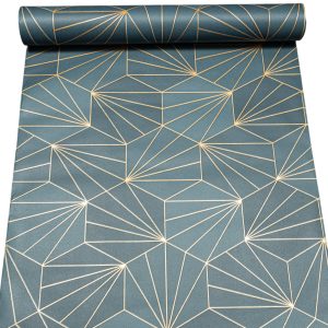 Teal Gold Geometric Wallpaper Textured Slightly Imperfect Feature
