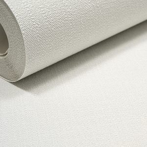 Plain White Textured Wallpaper Vinyl Free Match Paste The Wall